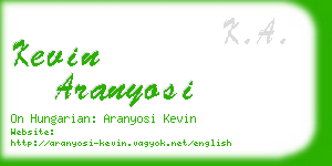 kevin aranyosi business card